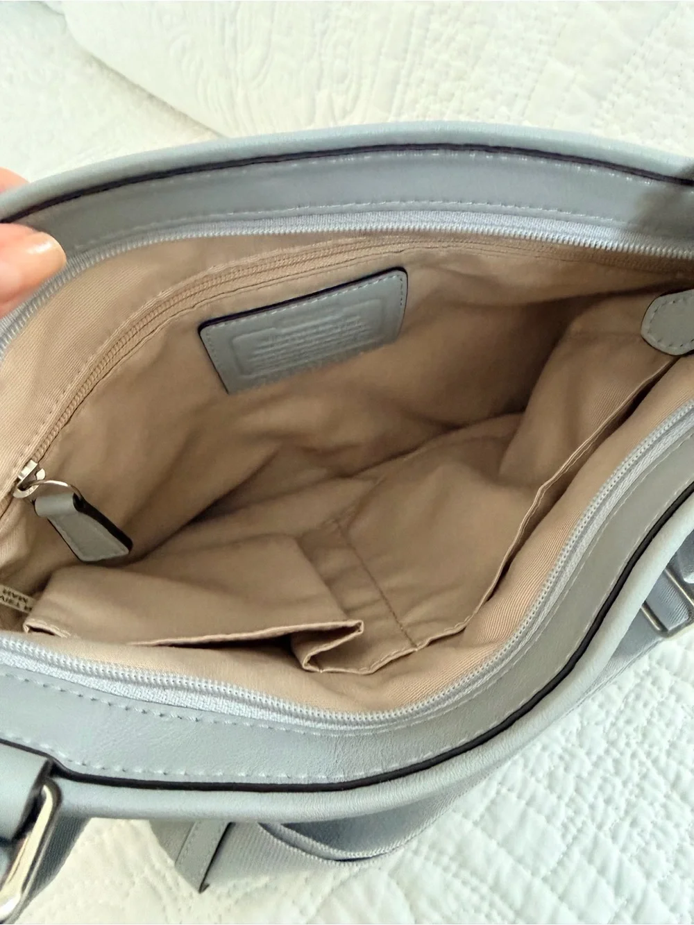 Coach Gray Signature Crossbody Bag with Adjustable Strap